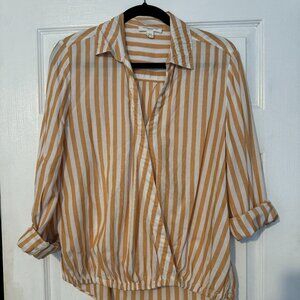 Beachlunchlounge Button Down Yellow Stripe Shirt